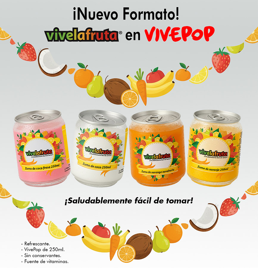 VivePop de Vivelafruta: zumos en lata presentados en Gastronomic Forum Barcelona